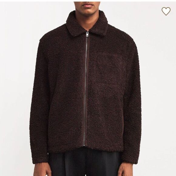 Vince Men's Brown Sherpa Fleece Jacket size M - Picture 1 of 11